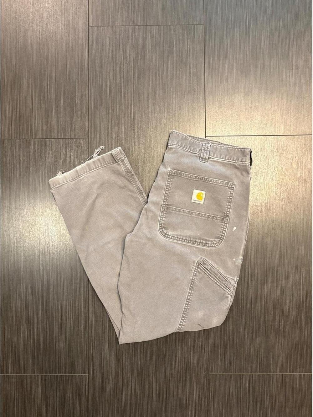 Title: Carhartt Faded Gray Carpenter Work Pants 34x30